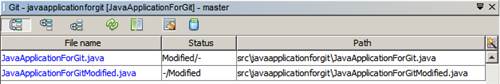 Versioning view displaying changes between HEAD and working tree